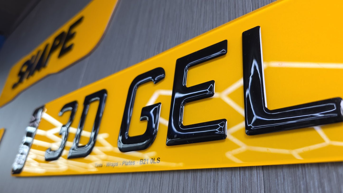 3D Gel Number Plates Set