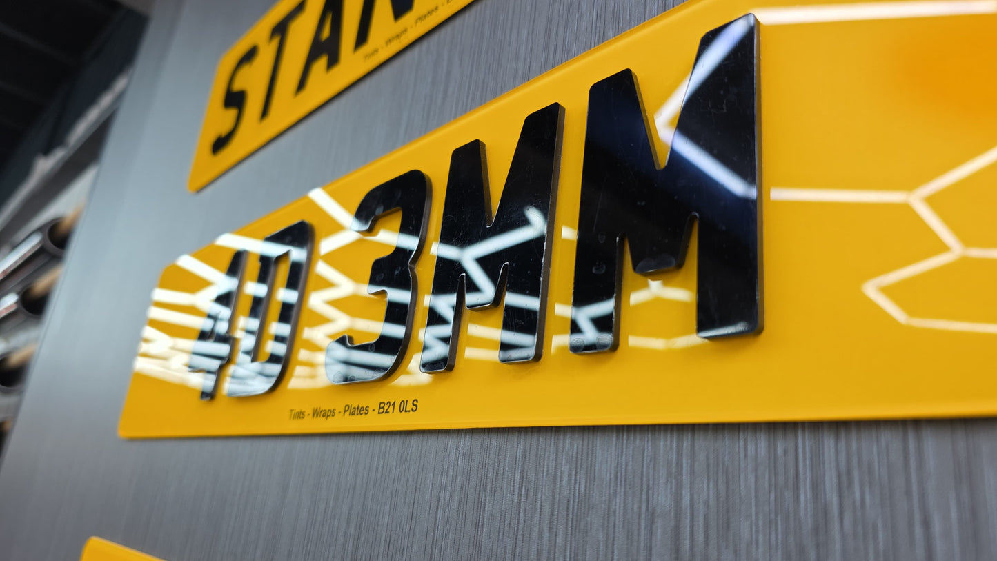 3MM 4D Acrylic Number Plates Set